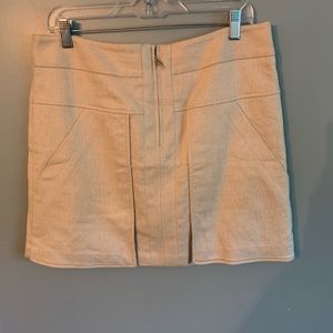 Ann Taylor Cream Skirt with Pockets